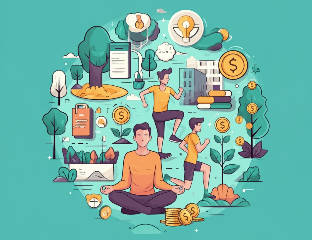 Illustration of balanced lifestyle for boosting life quality nobullswipe
