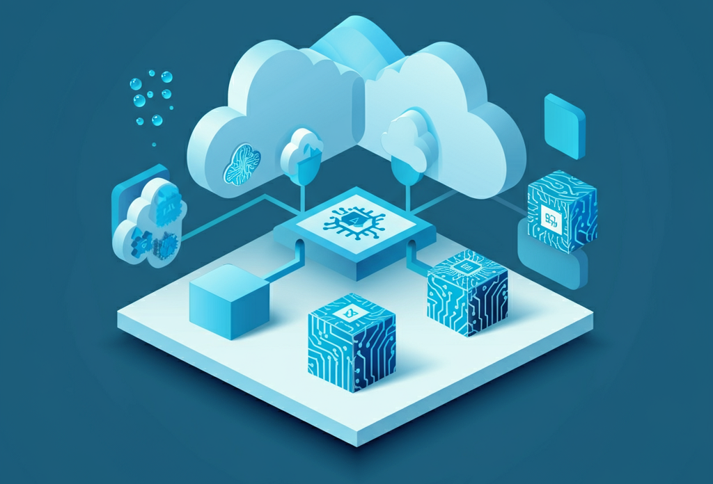 A modern, tech-focused design illustrating AI SaaS product classification criteria with AI icons, SaaS cloud symbols, and a structured framework.
