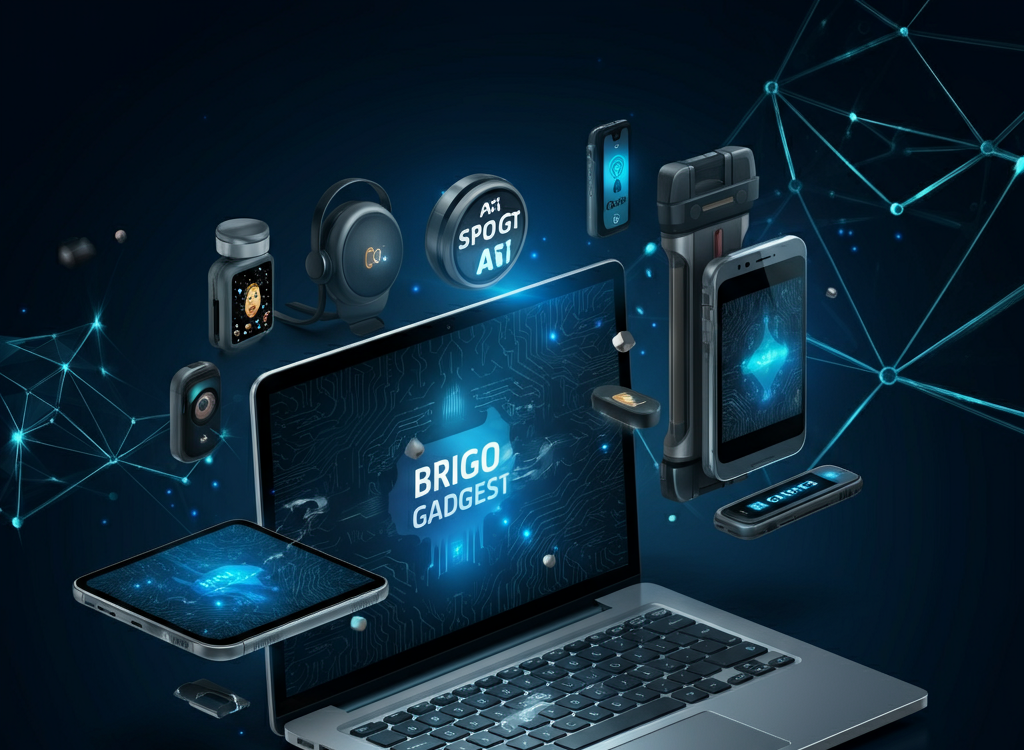 Modern technology gadgets and digital network background