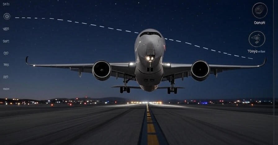 Diversion route to LAX, night