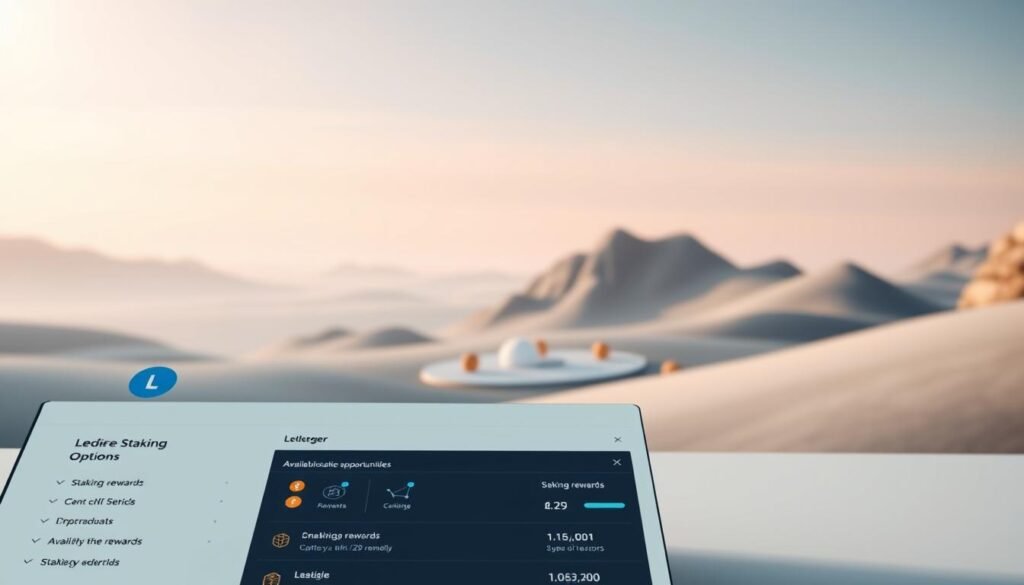 Ledger Live staking screen with available rewards