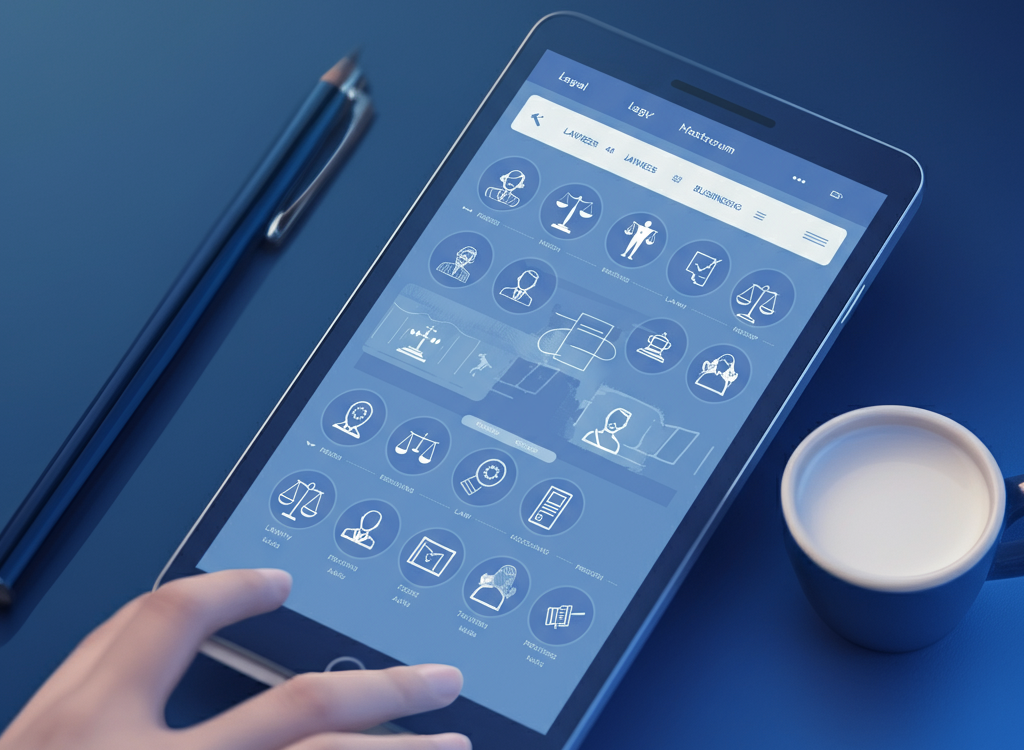 Illustration of a user-friendly digital legal platform interface for MyLawyer360.