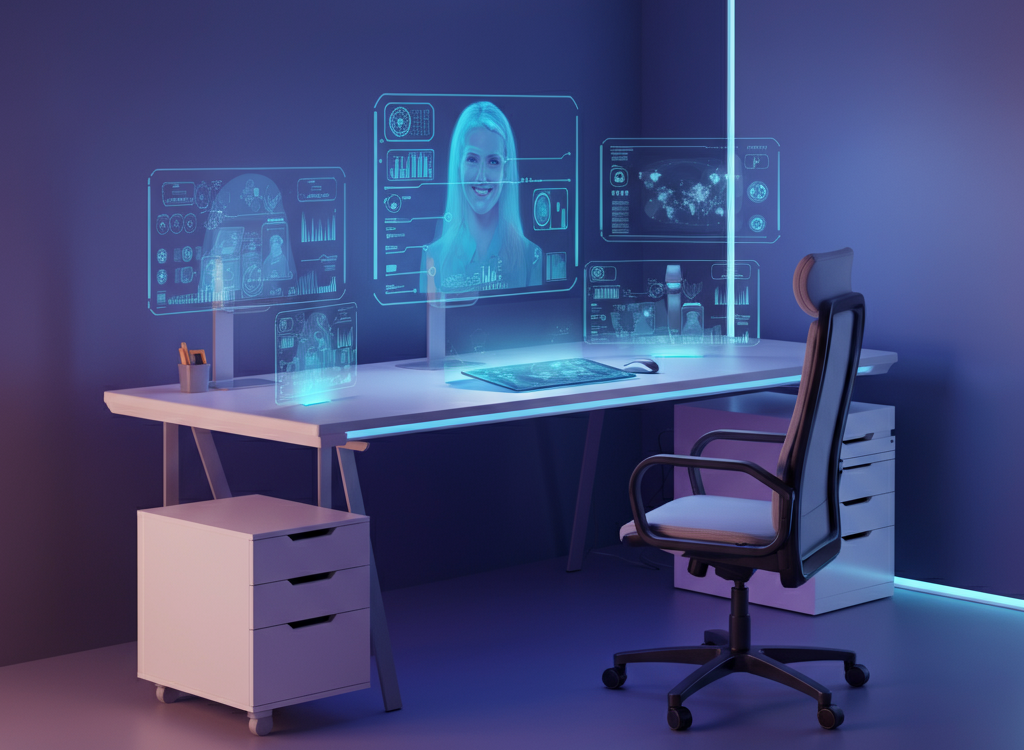 Futuristic digital workspace showcasing creativity and productivity for a modern lifestyle.