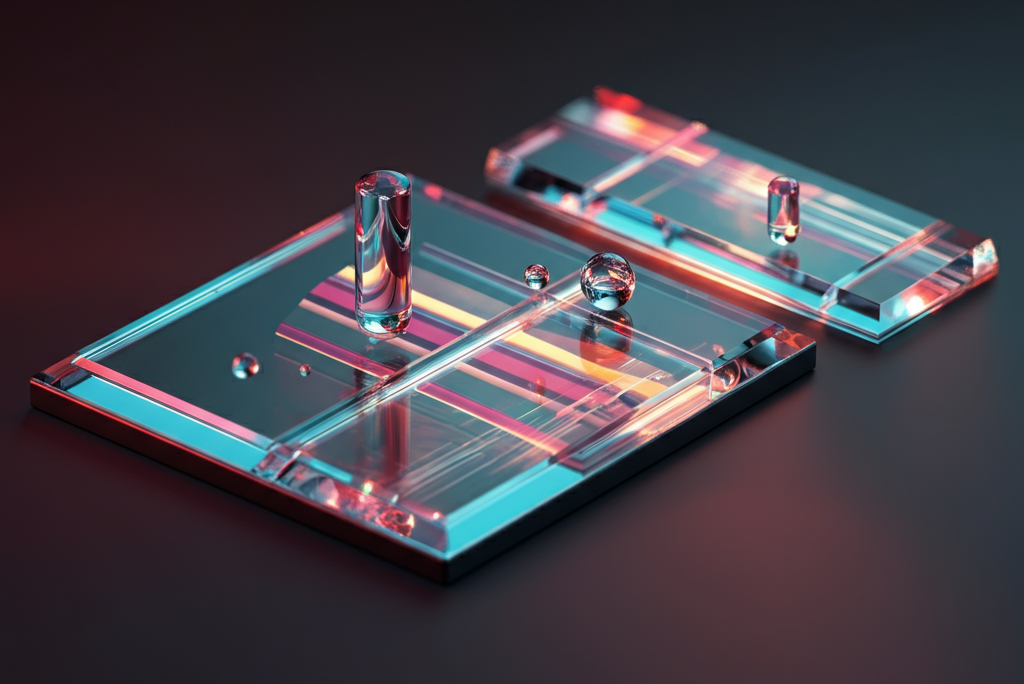 Futuristic prismatic light effects showcasing adaptive optics and vibrant colors.