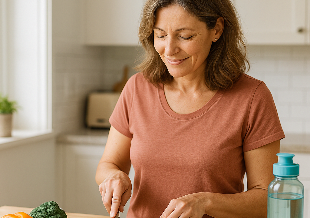 Midlife woman training for weight loss